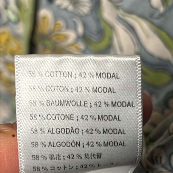 Anthropologie Floral Blue Yellow Women's Button Down Shirt MD long sleeve - Picture 6 of 11